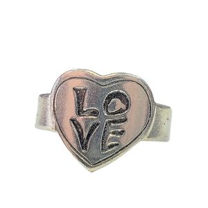 Vintage heart love ring size adjustable